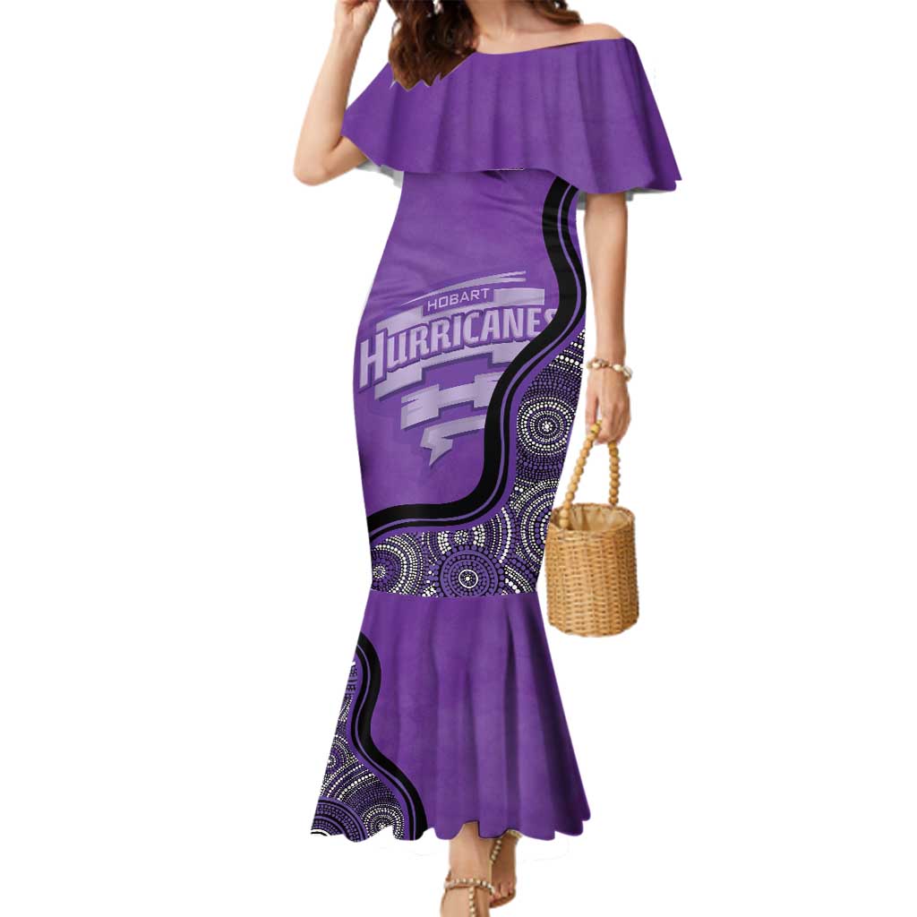 Custom Hobart Hurricanes Family Matching Mermaid Dress and Hawaiian Shirt Indigenous Art - Grunge Style