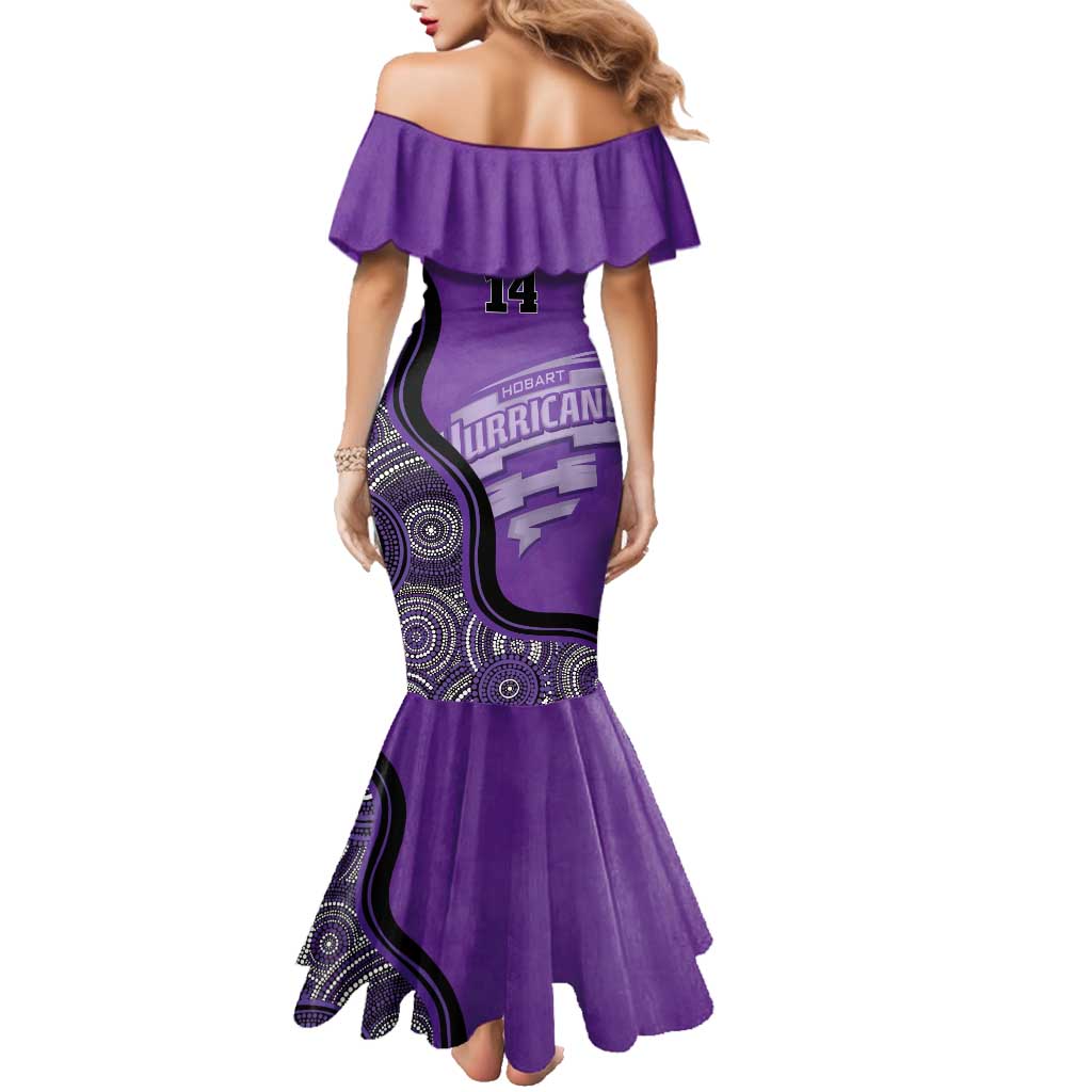 Custom Hobart Hurricanes Family Matching Mermaid Dress and Hawaiian Shirt Indigenous Art - Grunge Style