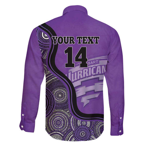 Custom Hobart Hurricanes Family Matching Off The Shoulder Long Sleeve Dress and Hawaiian Shirt Indigenous Art - Grunge Style