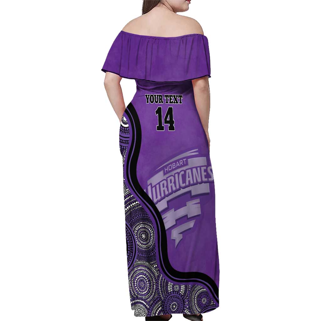 Custom Hobart Hurricanes Family Matching Off Shoulder Maxi Dress and Hawaiian Shirt Indigenous Art - Grunge Style