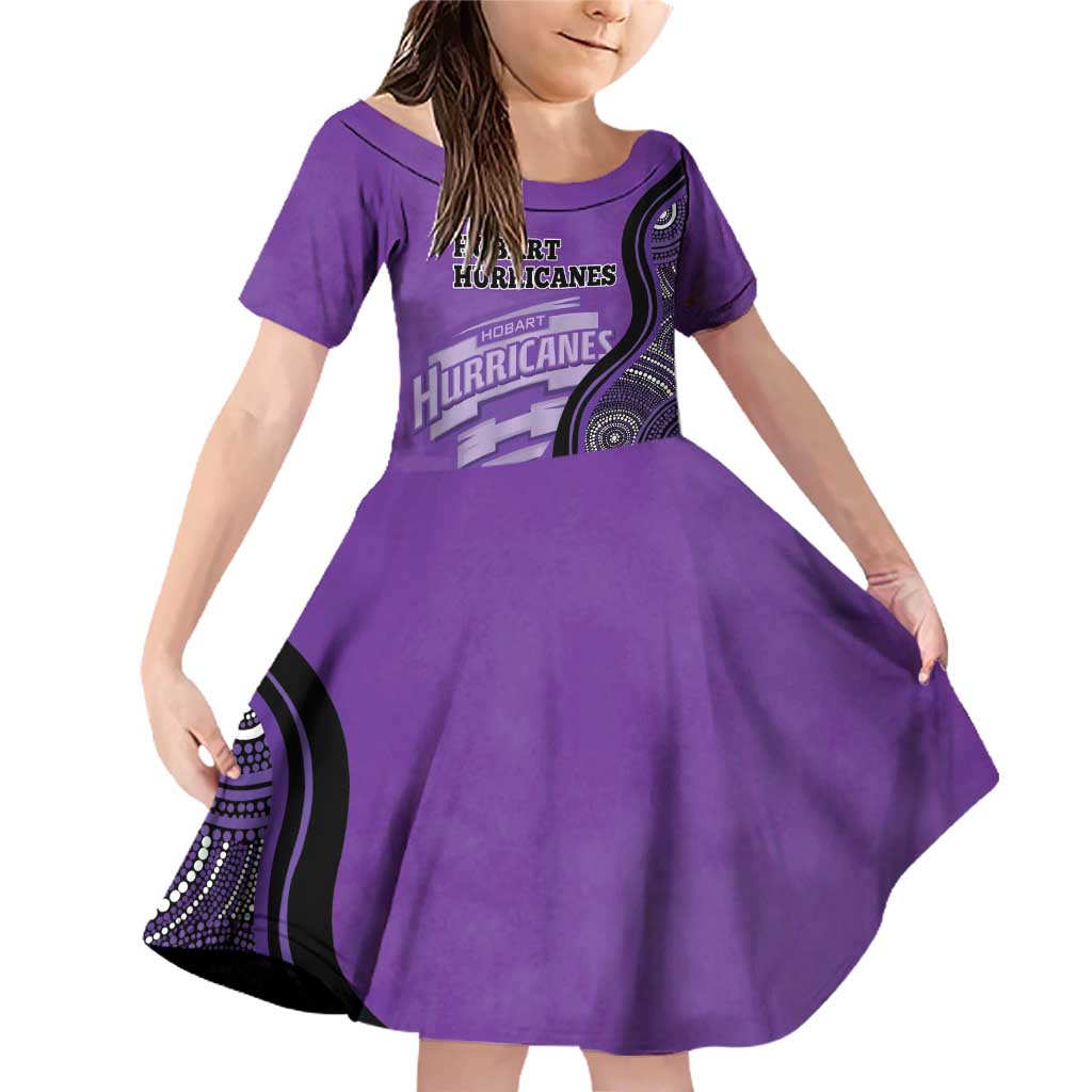 Custom Hobart Hurricanes Family Matching Off Shoulder Short Dress and Hawaiian Shirt Indigenous Art - Grunge Style