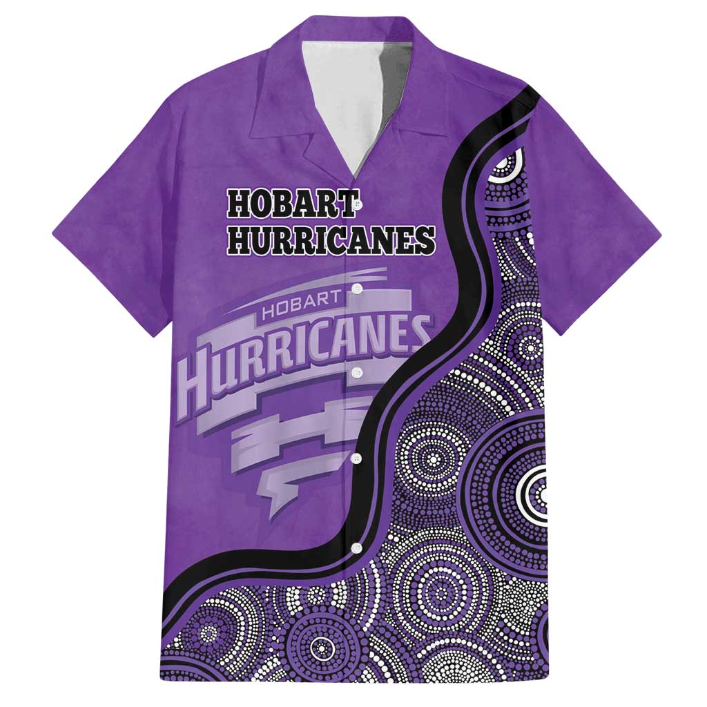 Custom Hobart Hurricanes Family Matching Off Shoulder Short Dress and Hawaiian Shirt Indigenous Art - Grunge Style