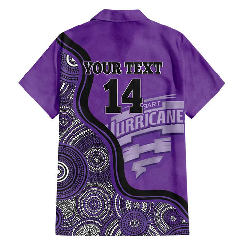 Custom Hobart Hurricanes Family Matching Off Shoulder Short Dress and Hawaiian Shirt Indigenous Art - Grunge Style