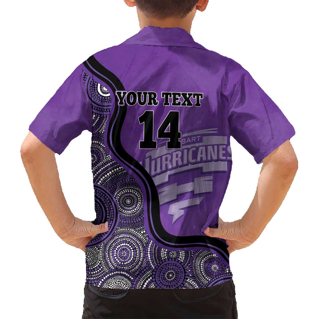 Custom Hobart Hurricanes Family Matching Puletasi and Hawaiian Shirt Indigenous Art - Grunge Style