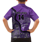 Custom Hobart Hurricanes Family Matching Puletasi and Hawaiian Shirt Indigenous Art - Grunge Style