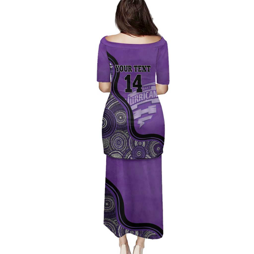 Custom Hobart Hurricanes Family Matching Puletasi and Hawaiian Shirt Indigenous Art - Grunge Style