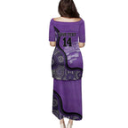 Custom Hobart Hurricanes Family Matching Puletasi and Hawaiian Shirt Indigenous Art - Grunge Style