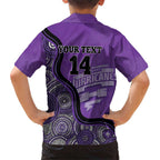 Custom Hobart Hurricanes Family Matching Short Sleeve Bodycon Dress and Hawaiian Shirt Indigenous Art - Grunge Style