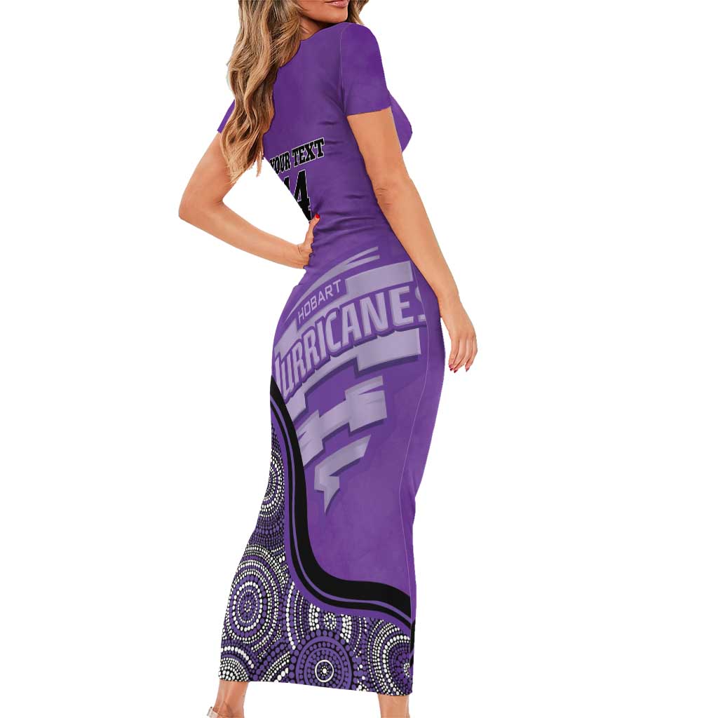 Custom Hobart Hurricanes Family Matching Short Sleeve Bodycon Dress and Hawaiian Shirt Indigenous Art - Grunge Style