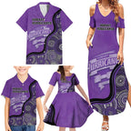 Custom Hobart Hurricanes Family Matching Summer Maxi Dress and Hawaiian Shirt Indigenous Art - Grunge Style