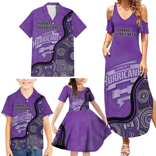 Custom Hobart Hurricanes Family Matching Summer Maxi Dress and Hawaiian Shirt Indigenous Art - Grunge Style