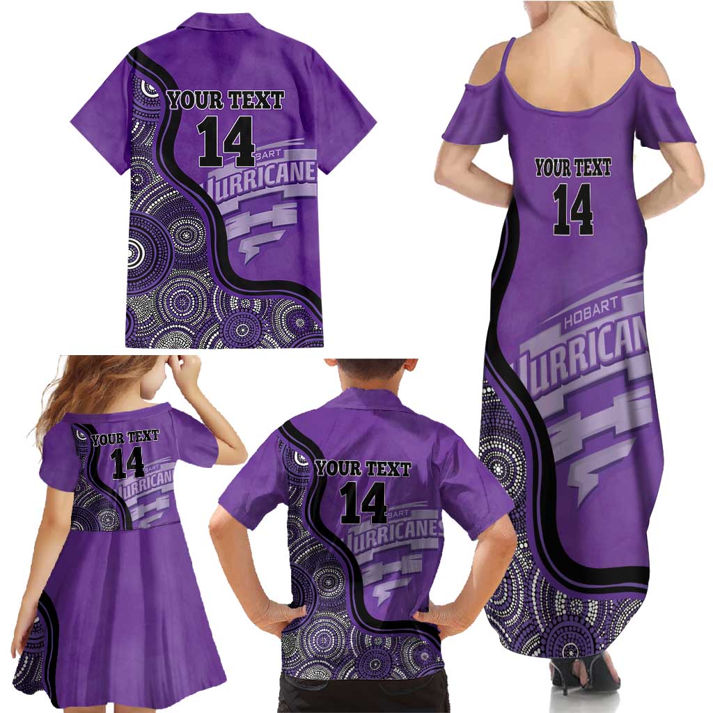 Custom Hobart Hurricanes Family Matching Summer Maxi Dress and Hawaiian Shirt Indigenous Art - Grunge Style