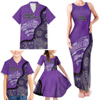 Custom Hobart Hurricanes Family Matching Tank Maxi Dress and Hawaiian Shirt Indigenous Art - Grunge Style
