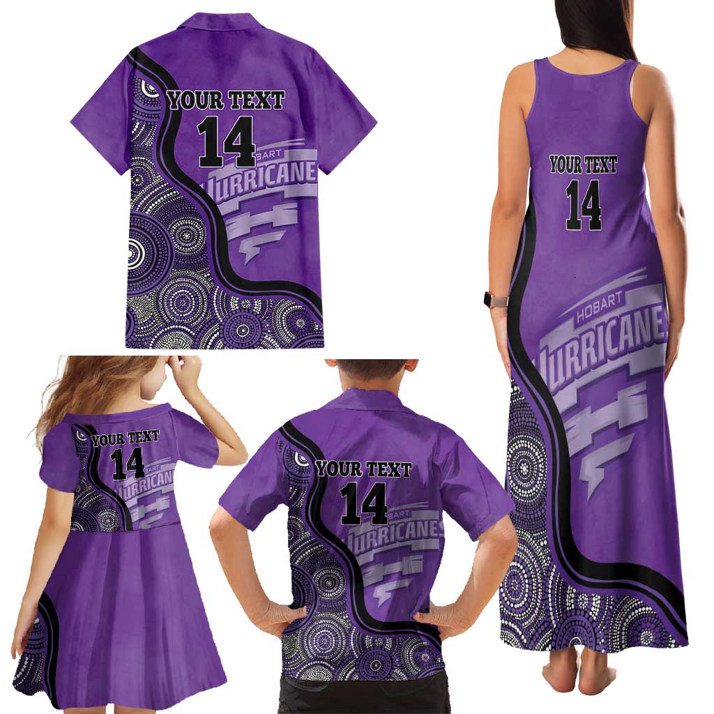 Custom Hobart Hurricanes Family Matching Tank Maxi Dress and Hawaiian Shirt Indigenous Art - Grunge Style