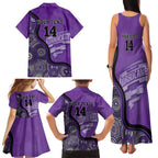 Custom Hobart Hurricanes Family Matching Tank Maxi Dress and Hawaiian Shirt Indigenous Art - Grunge Style