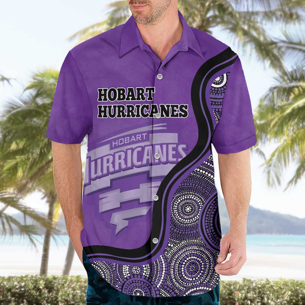 Custom Hobart Hurricanes Hawaiian Shirt Indigenous Art - Grunge Style