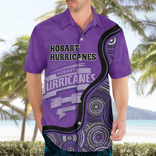 Custom Hobart Hurricanes Hawaiian Shirt Indigenous Art - Grunge Style