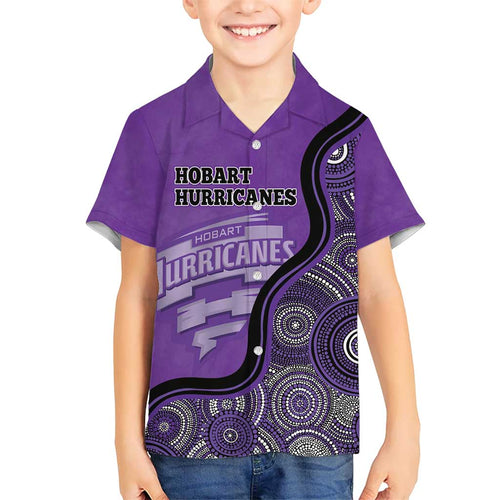 Custom Hobart Hurricanes Hawaiian Shirt Indigenous Art - Grunge Style