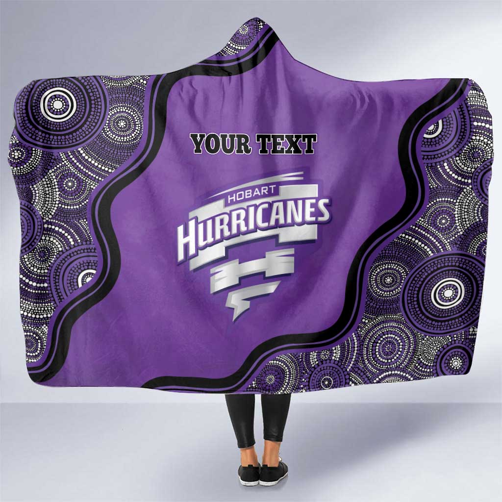 Custom Hobart Hurricanes Hooded Blanket Indigenous Art - Grunge Style