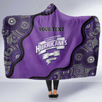 Custom Hobart Hurricanes Hooded Blanket Indigenous Art - Grunge Style