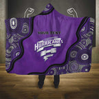 Custom Hobart Hurricanes Hooded Blanket Indigenous Art - Grunge Style