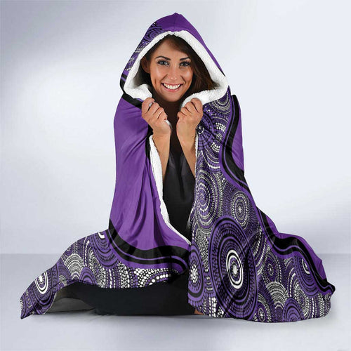Custom Hobart Hurricanes Hooded Blanket Indigenous Art - Grunge Style