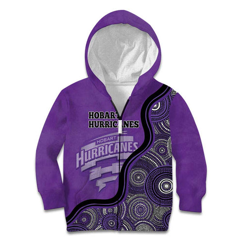 Custom Hobart Hurricanes Kid Hoodie Indigenous Art - Grunge Style