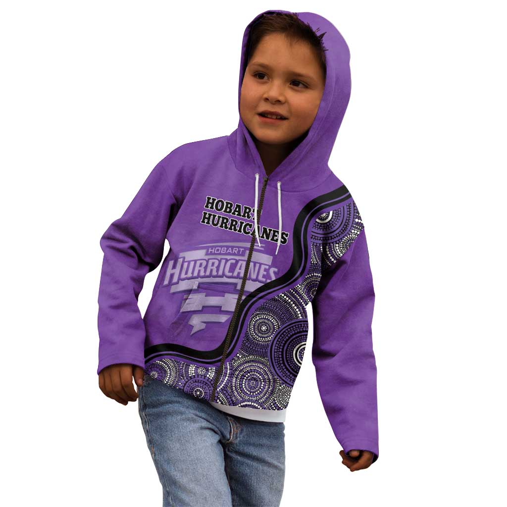 Custom Hobart Hurricanes Kid Hoodie Indigenous Art - Grunge Style