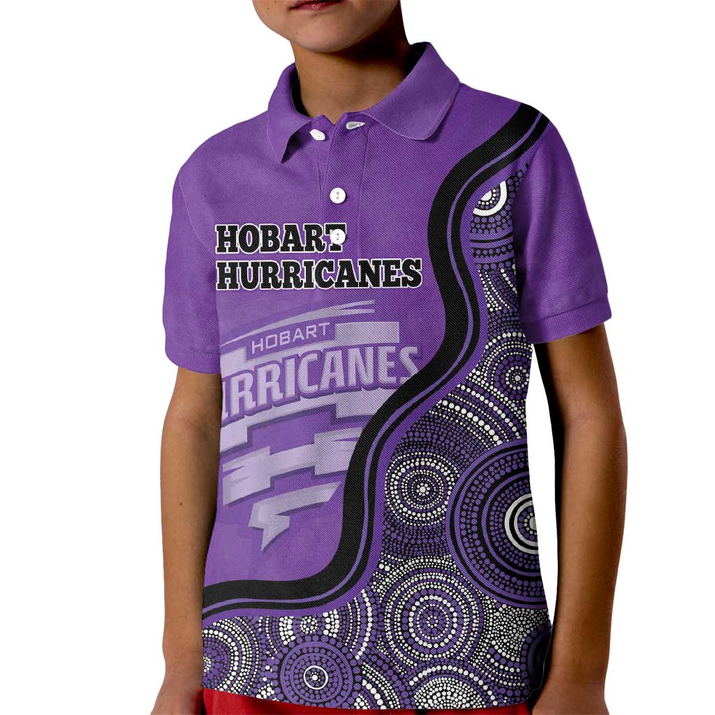 Custom Hobart Hurricanes Kid Polo Shirt Indigenous Art - Grunge Style