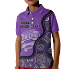 Custom Hobart Hurricanes Kid Polo Shirt Indigenous Art - Grunge Style