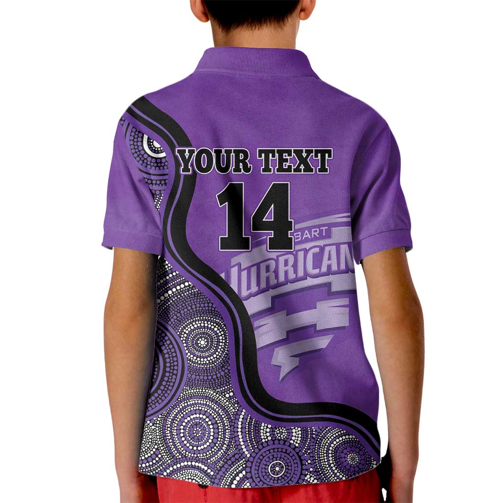 Custom Hobart Hurricanes Kid Polo Shirt Indigenous Art - Grunge Style