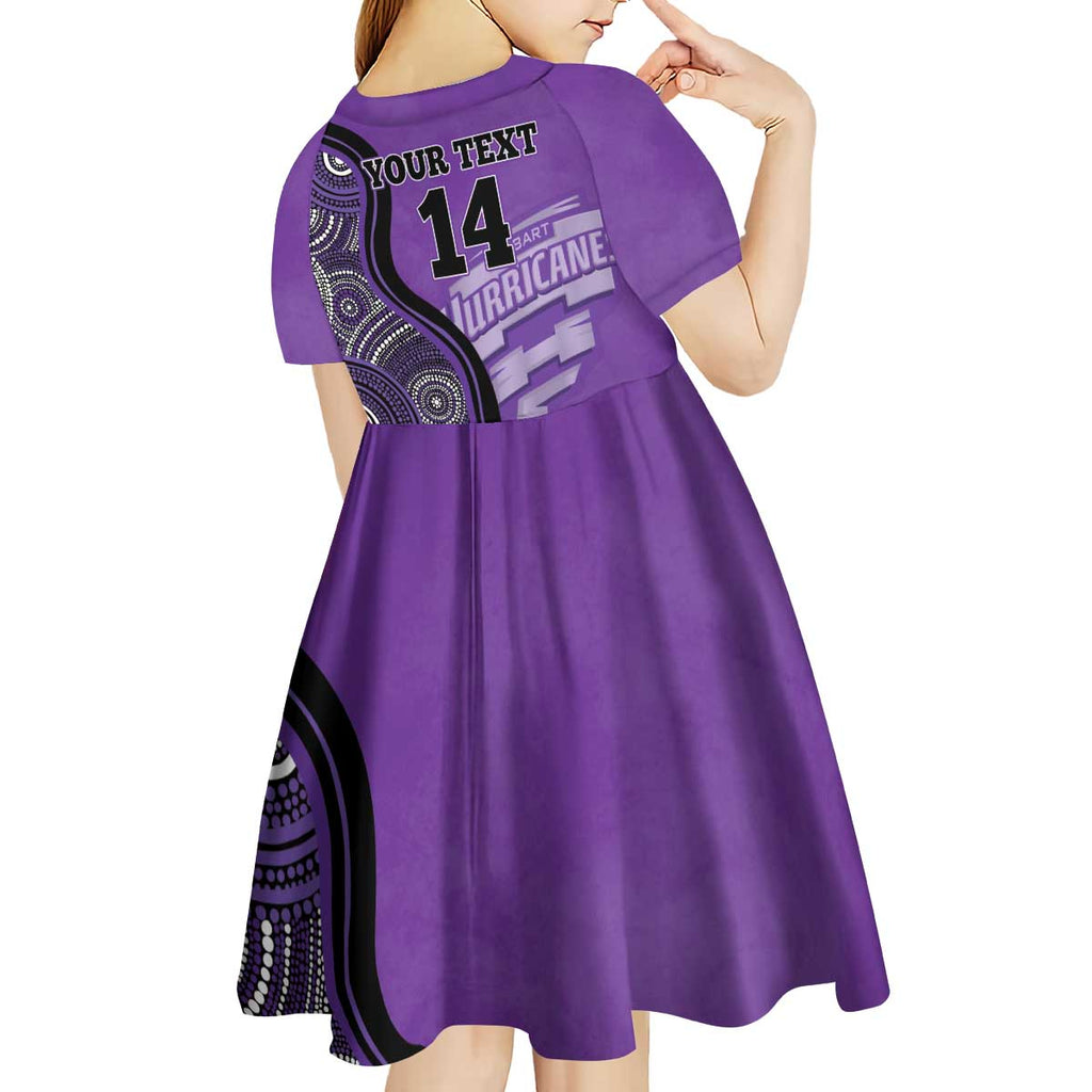 Custom Hobart Hurricanes Kid Short Sleeve Dress Indigenous Art - Grunge Style