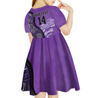 Custom Hobart Hurricanes Kid Short Sleeve Dress Indigenous Art - Grunge Style