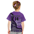 Custom Hobart Hurricanes Kid T Shirt Indigenous Art - Grunge Style