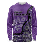 Custom Hobart Hurricanes Long Sleeve Shirt Indigenous Art - Grunge Style
