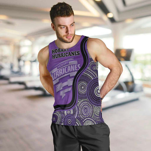 Custom Hobart Hurricanes Men Tank Top Indigenous Art - Grunge Style