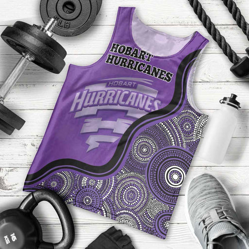 Custom Hobart Hurricanes Men Tank Top Indigenous Art - Grunge Style