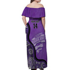 Custom Hobart Hurricanes Off Shoulder Maxi Dress Indigenous Art - Grunge Style