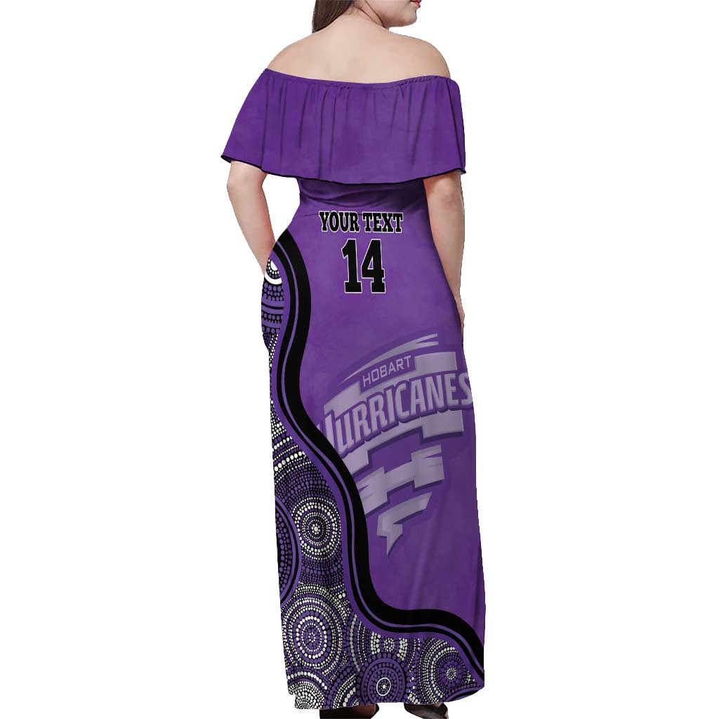 Custom Hobart Hurricanes Off Shoulder Maxi Dress Indigenous Art - Grunge Style