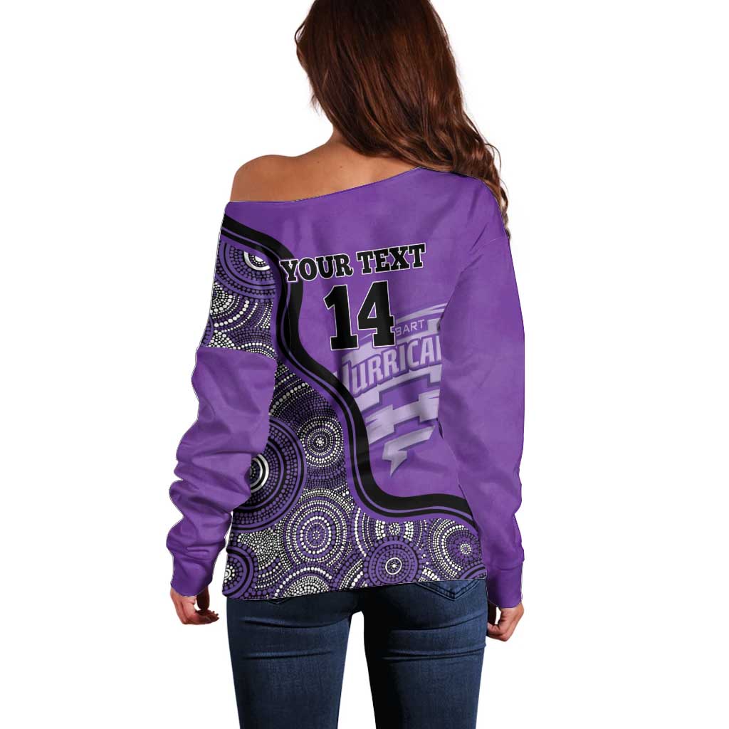 Custom Hobart Hurricanes Off Shoulder Sweater Indigenous Art - Grunge Style