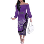 Custom Hobart Hurricanes Off The Shoulder Long Sleeve Dress Indigenous Art - Grunge Style