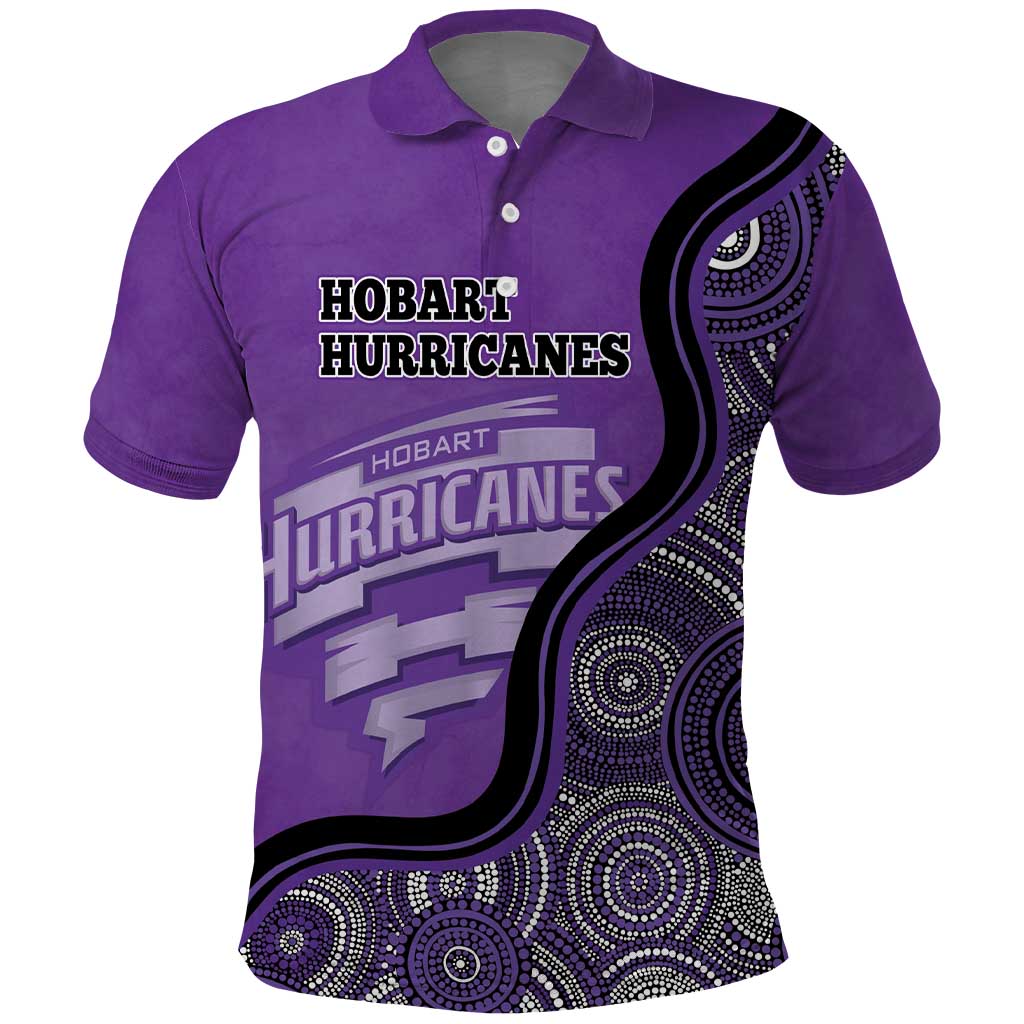 Custom Hobart Hurricanes Polo Shirt Indigenous Art - Grunge Style
