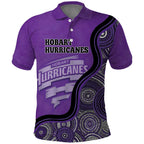 Custom Hobart Hurricanes Polo Shirt Indigenous Art - Grunge Style