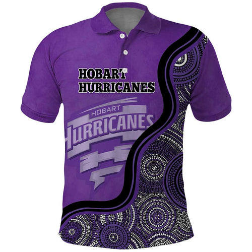 Custom Hobart Hurricanes Polo Shirt Indigenous Art - Grunge Style