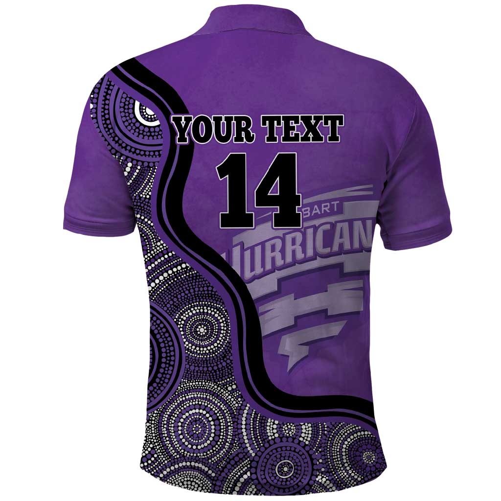Custom Hobart Hurricanes Polo Shirt Indigenous Art - Grunge Style
