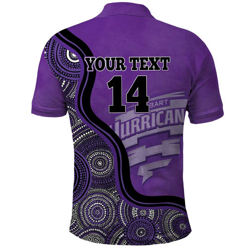 Custom Hobart Hurricanes Polo Shirt Indigenous Art - Grunge Style