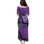 Custom Hobart Hurricanes Puletasi Indigenous Art - Grunge Style