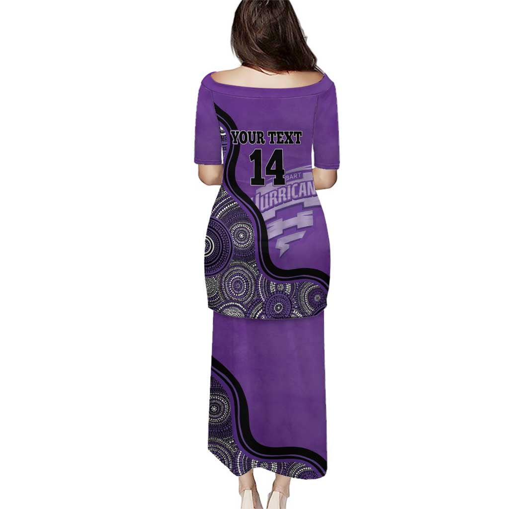 Custom Hobart Hurricanes Puletasi Indigenous Art - Grunge Style