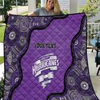 Custom Hobart Hurricanes Quilt Indigenous Art - Grunge Style