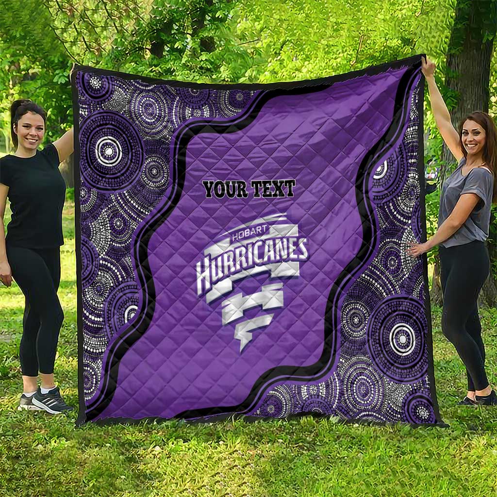 Custom Hobart Hurricanes Quilt Indigenous Art - Grunge Style